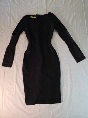 Women's Vesper Dress Long Sleeve Bodycon Black Lace Cocktail Size 6